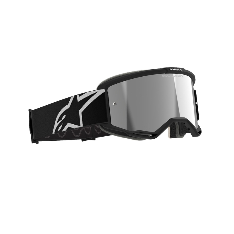 Occhiali da motocross Alpinestars Vision 5 Corp neri con lenti argentate a specchio