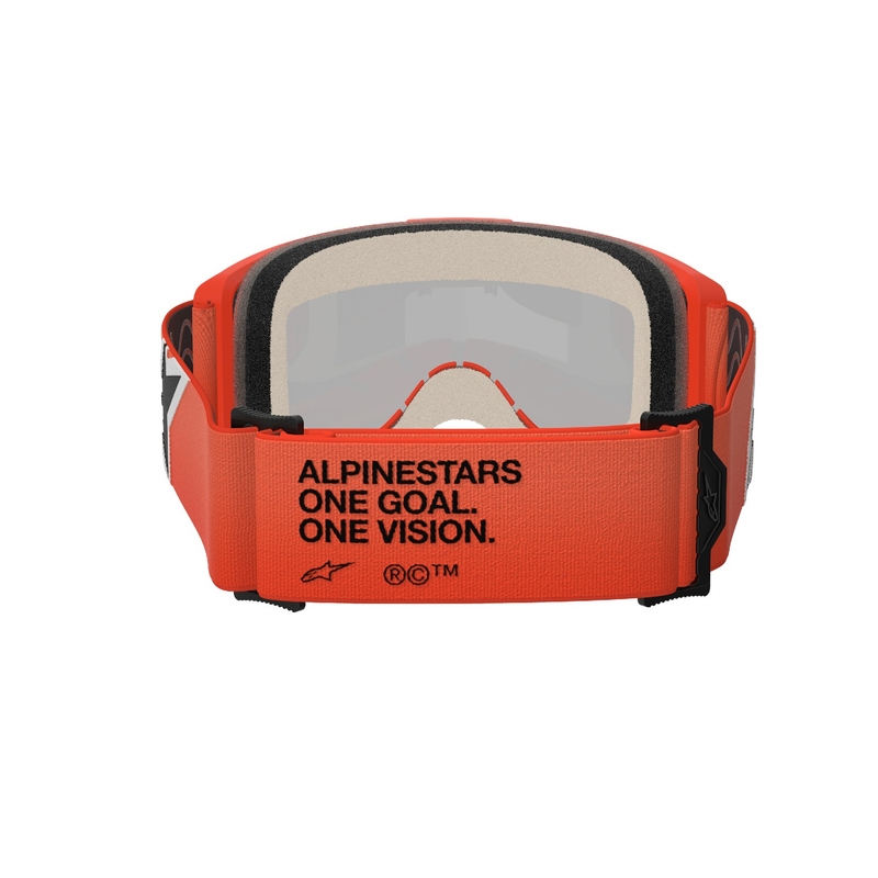 Occhiali da motocross Alpinestars Vision 5 Corp arancione con lenti rosse specchiate