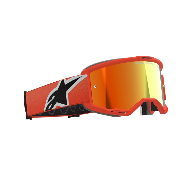 Occhiali da motocross Alpinestars Vision 5 Corp arancione con lenti rosse specchiate