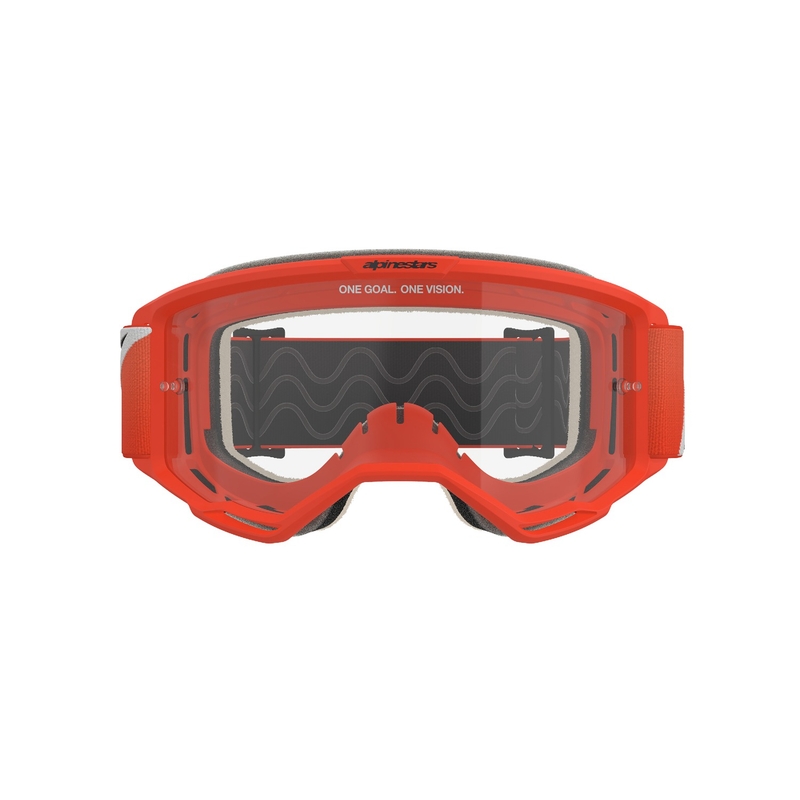 Occhiali da motocross Alpinestars Vision 5 Corp arancione con lenti trasparenti