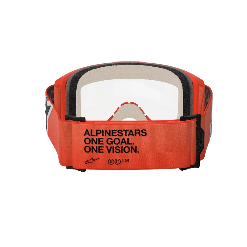 Occhiali da motocross Alpinestars Vision 5 Corp arancione con lenti trasparenti
