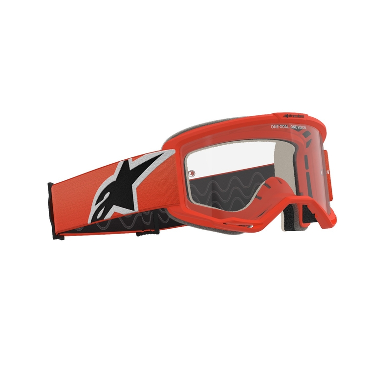 Occhiali da motocross Alpinestars Vision 5 Corp arancione con lenti trasparenti