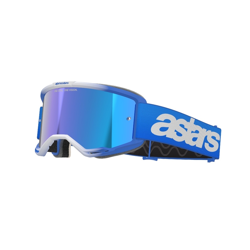 Occhiali da motocross Alpinestars Vision 5 Blaze blu con lenti blu specchiate