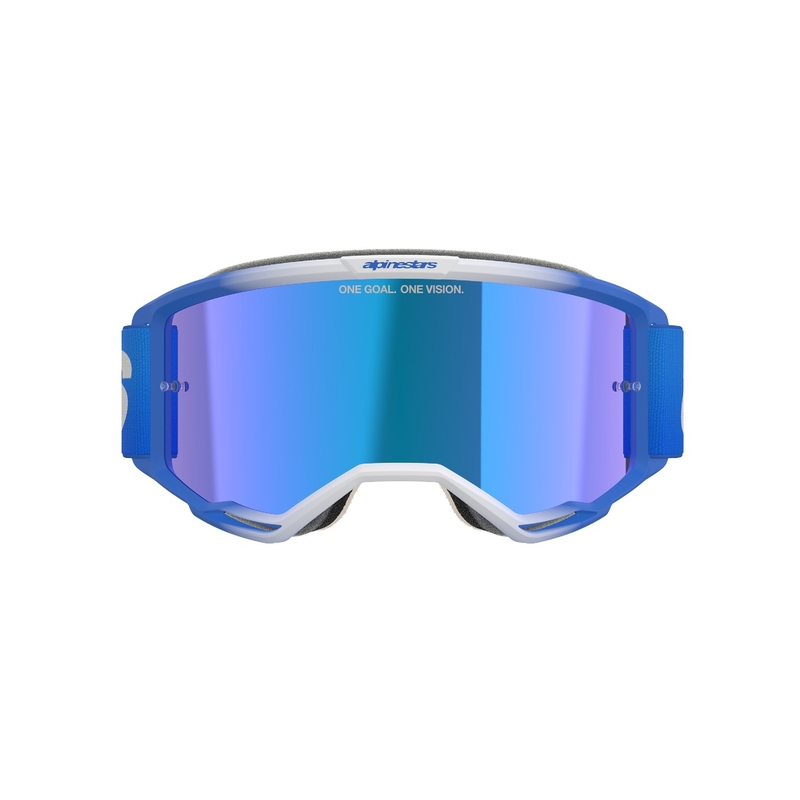 Occhiali da motocross Alpinestars Vision 5 Blaze blu con lenti blu specchiate