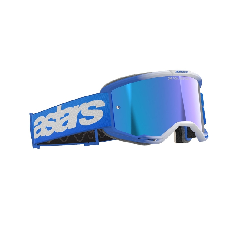 Occhiali da motocross Alpinestars Vision 5 Blaze blu con lenti blu specchiate