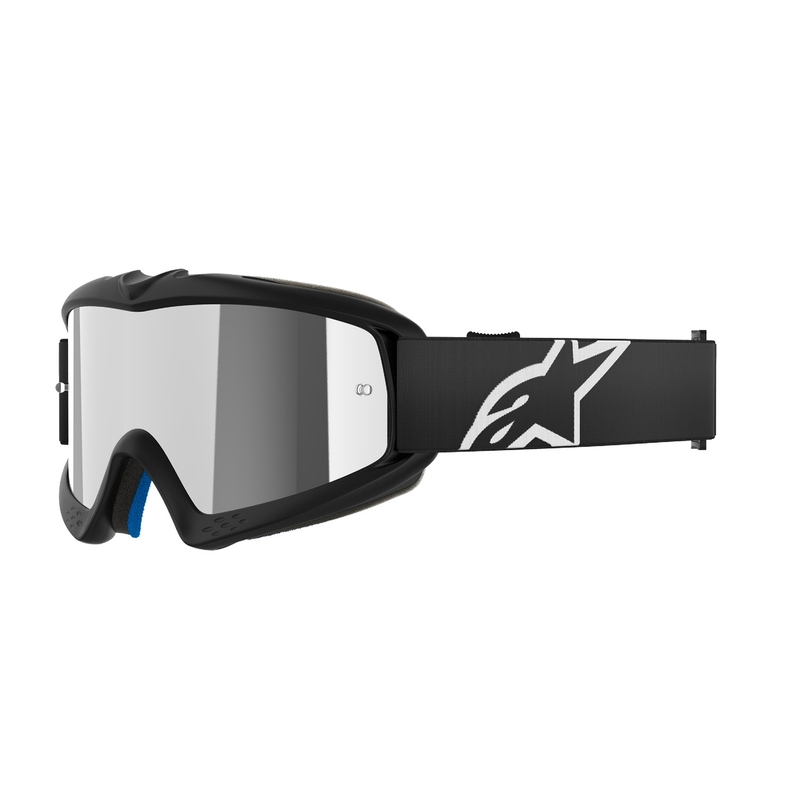 Alpinestars Vision Youth Corp occhiali da motocross per bambini neri con lenti argentate a specchio