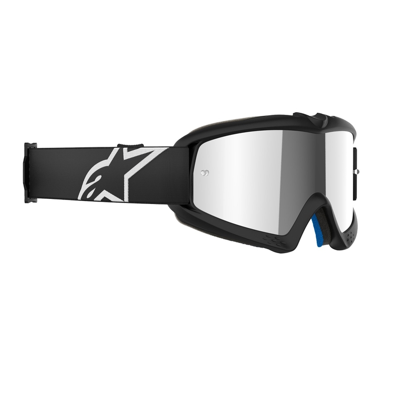 Alpinestars Vision Youth Corp occhiali da motocross per bambini neri con lenti argentate a specchio