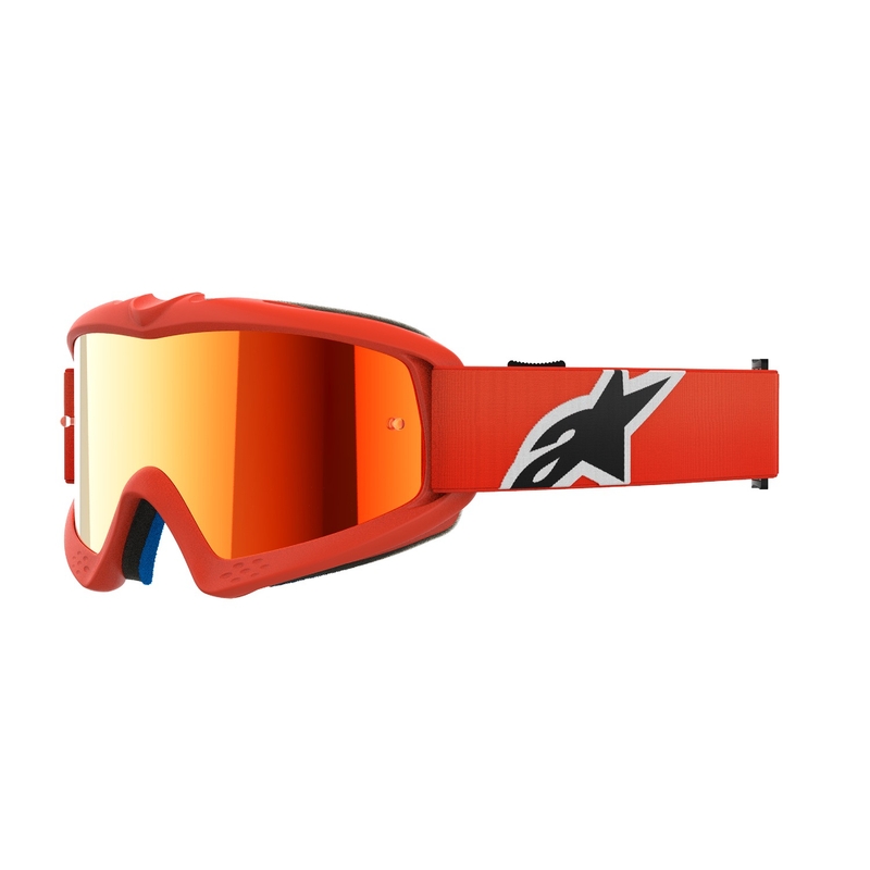 Alpinestars Vision Youth Corp occhiali da motocross per bambini arancione con lenti rosse a specchio