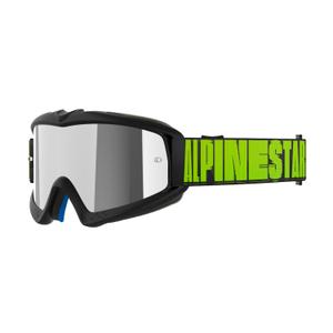 Alpinestars Vision Youth Hollow occhiali da motocross nero-antracite-giallo fluo con lenti argento specchiato