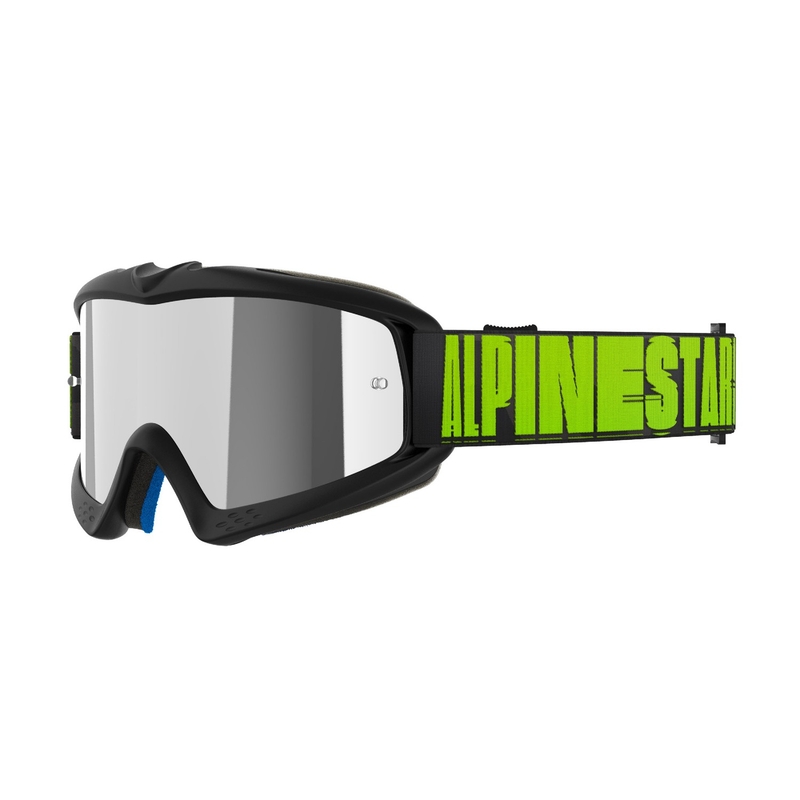 Alpinestars Vision Youth Hollow occhiali da motocross nero-antracite-giallo fluo con lenti argento specchiato