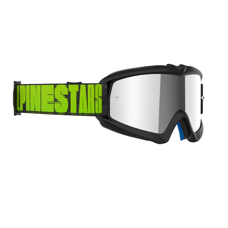Alpinestars Vision Youth Hollow occhiali da motocross nero-antracite-giallo fluo con lenti argento specchiato