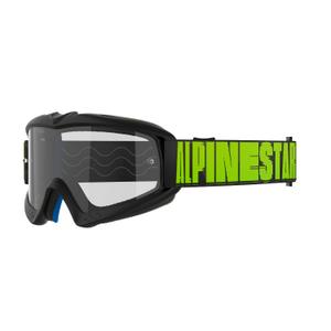 Alpinestars Vision Youth Hollow nero-antracite-giallo fluo occhiali da motocross per bambini con lenti trasparenti