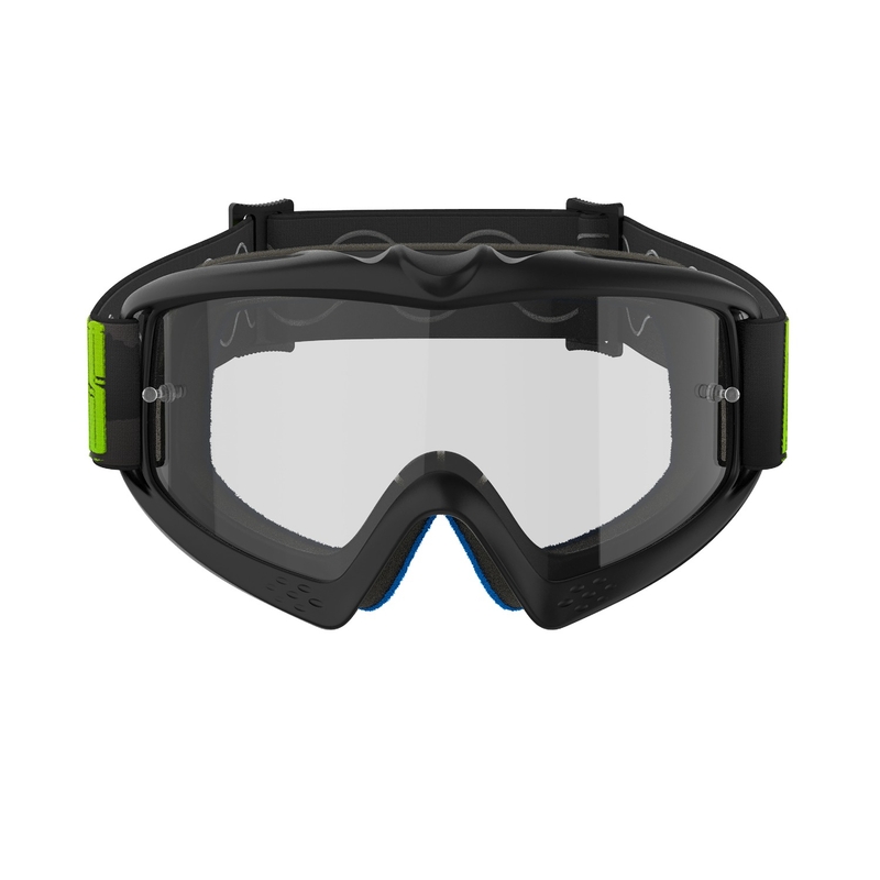 Alpinestars Vision Youth Hollow nero-antracite-giallo fluo occhiali da motocross per bambini con lenti trasparenti