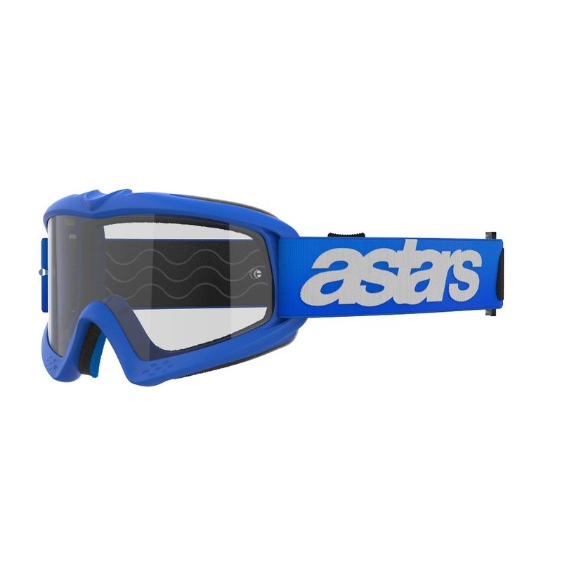 Alpinestars Vision Youth Blaze occhiali da motocross per bambini di colore blu con lenti trasparenti