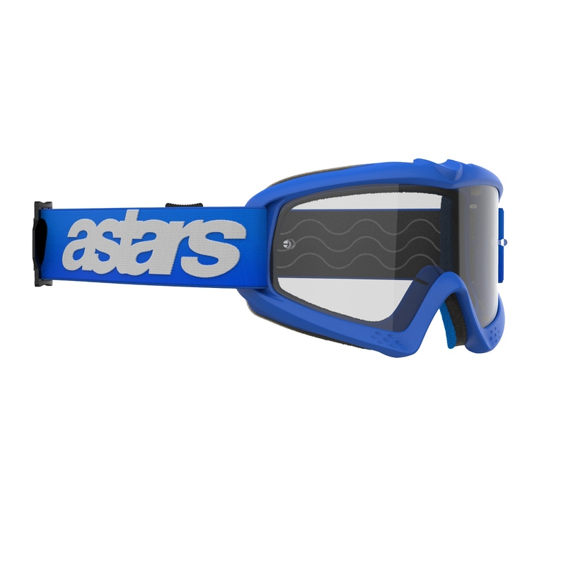 Alpinestars Vision Youth Blaze occhiali da motocross per bambini di colore blu con lenti trasparenti
