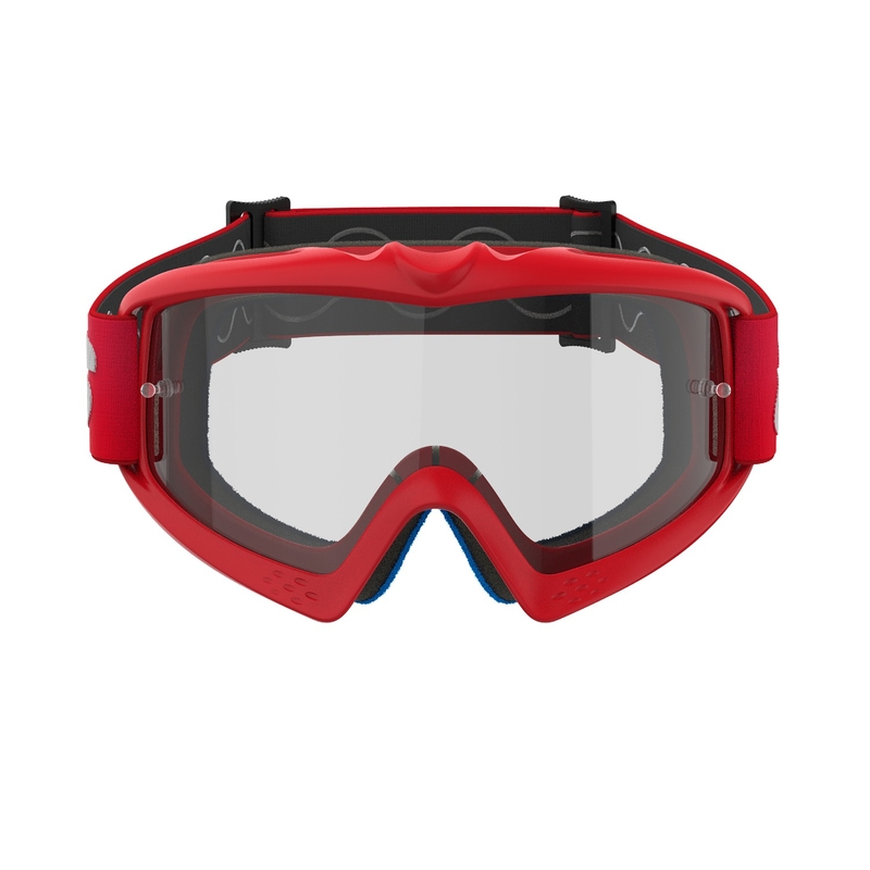 Alpinestars Vision Youth Blaze, maschera da motocross per bambini di colore rosso con lenti trasparenti