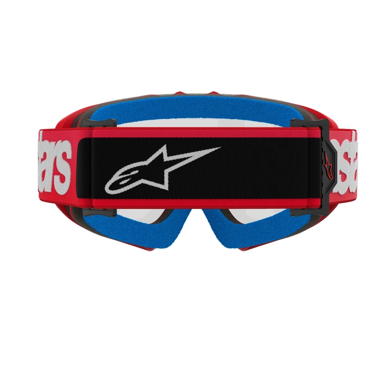 Alpinestars Vision Youth Blaze, maschera da motocross per bambini di colore rosso con lenti trasparenti