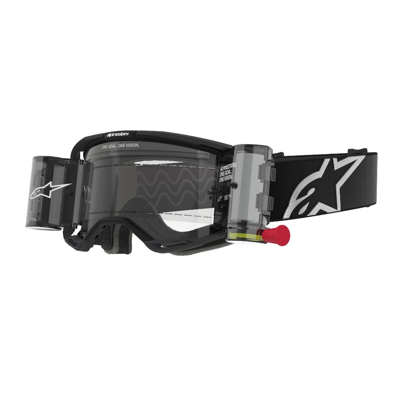 Alpinestars Vision 8 Corp ROLL-OFF Occhiali da motocross Wide Vision neri con lenti trasparenti