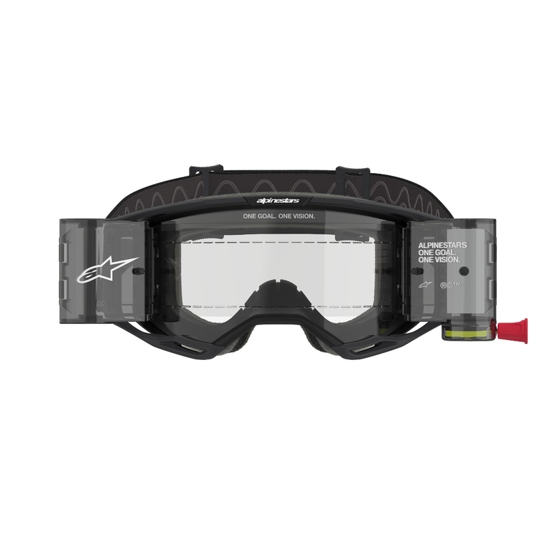 Alpinestars Vision 8 Corp ROLL-OFF Occhiali da motocross Wide Vision neri con lenti trasparenti