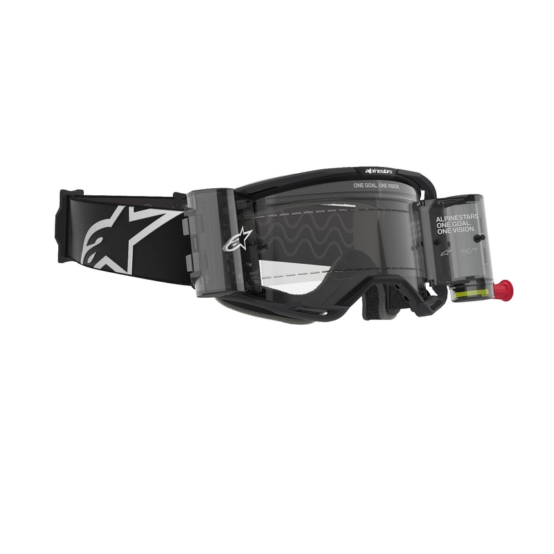 Alpinestars Vision 8 Corp ROLL-OFF Occhiali da motocross Wide Vision neri con lenti trasparenti