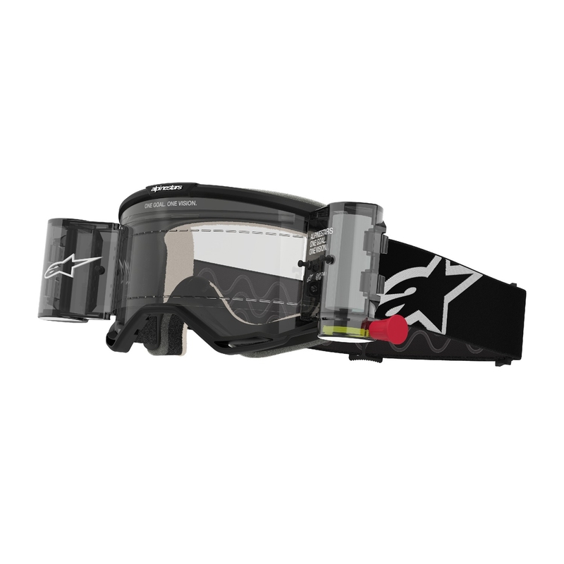 Alpinestars Vision 5 Corp ROLL-OFF Occhiali da motocross Wide Vision neri con lenti trasparenti