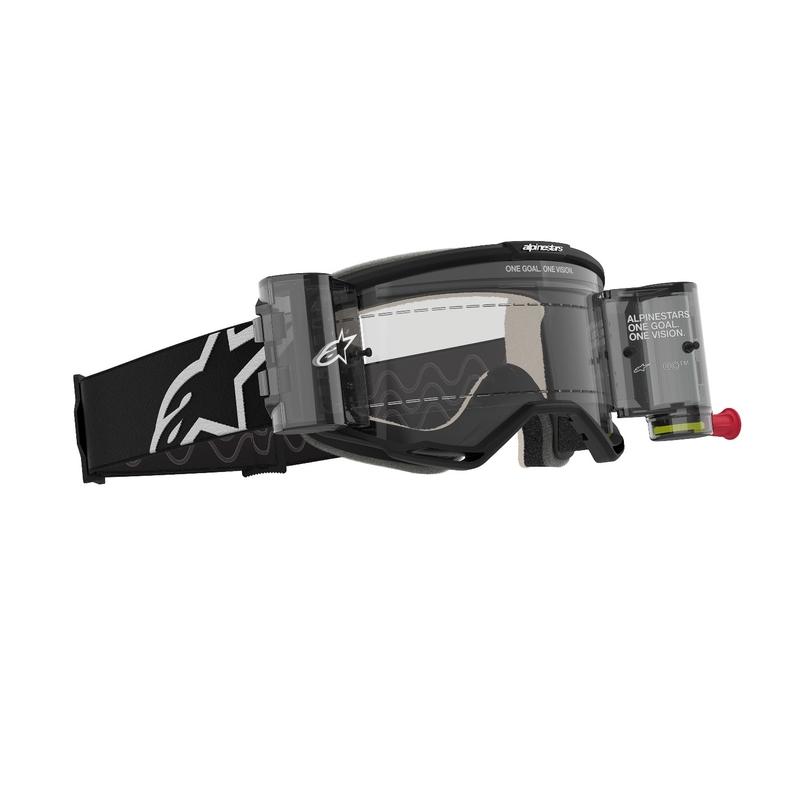 Alpinestars Vision 5 Corp ROLL-OFF Occhiali da motocross Wide Vision neri con lenti trasparenti