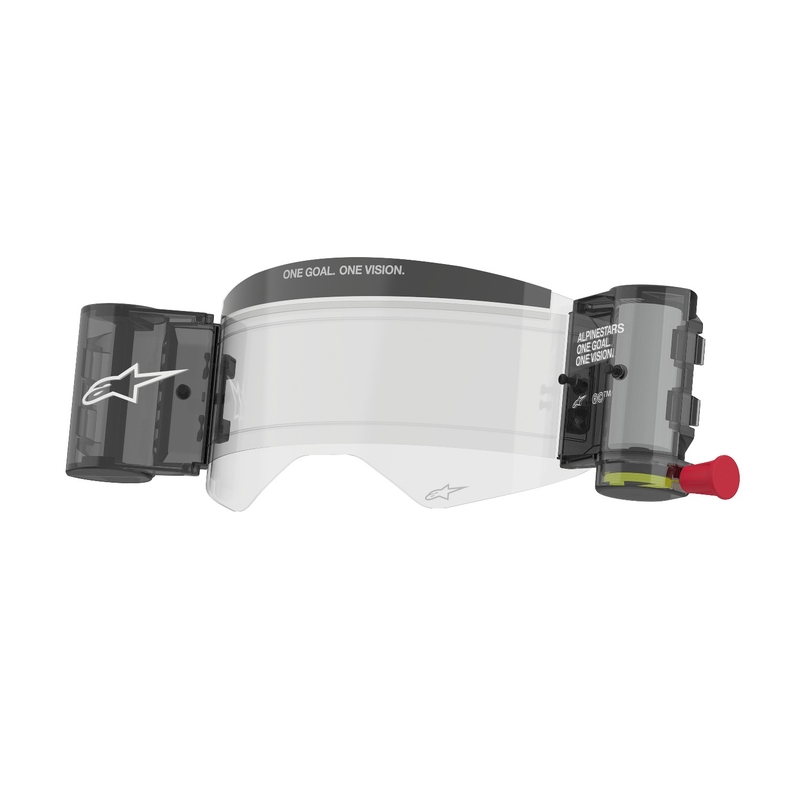 Set di ricambio Alpinestars Roll-Off Wide Vision per occhiali Supertech plexiglass chiaro con perni per vetrini rimovibili