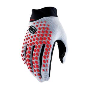 Guanti da motocross 100% Geomatic grigio-rosso
