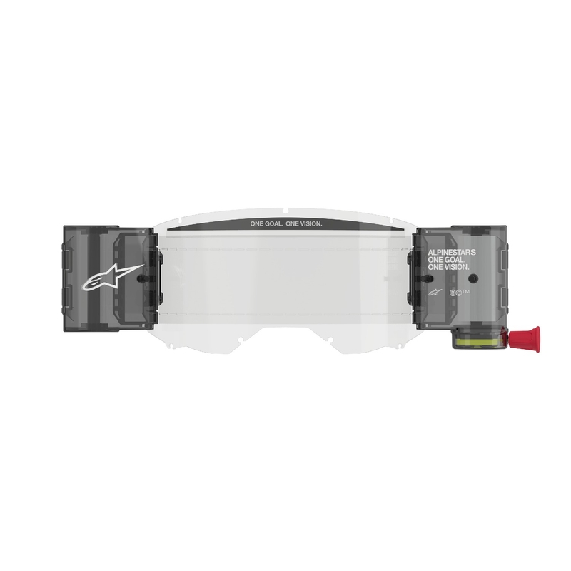 Set di ricambio Alpinestars Roll-off Wide Vision per occhiali Vision 8/5/3 con perni per lamine a strappo plexi chiaro