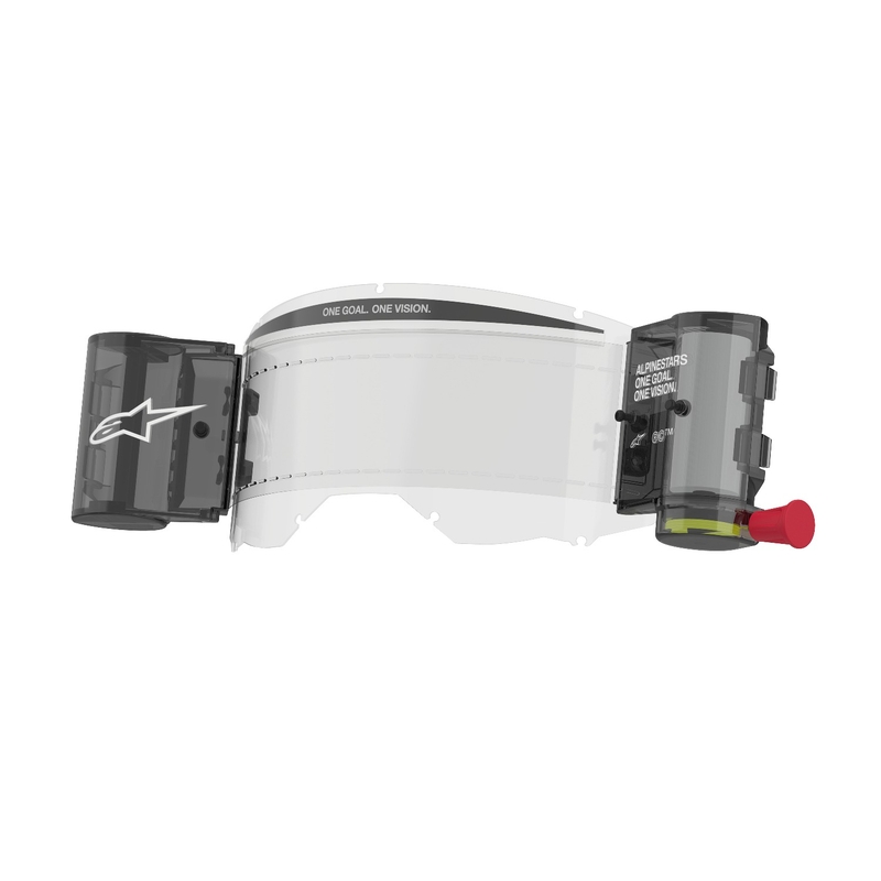 Set di ricambio Alpinestars Roll-off Wide Vision per occhiali Vision 8/5/3 con perni per lamine a strappo plexi chiaro