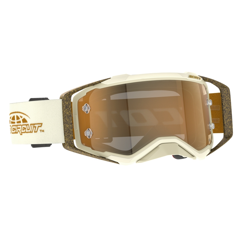 Occhiali da motocross SCOTT Prospect PRO Circuit AMP beige-marrone con plexi oro