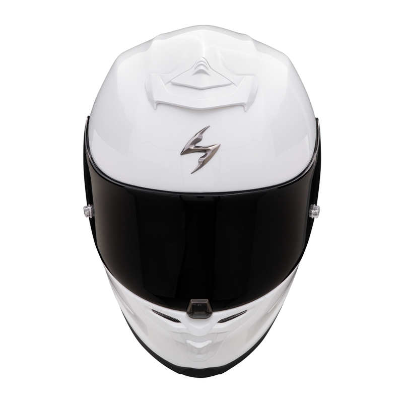 Casco moto integrale Scorpion EXO-R1 EVO AIR FIM Racing #1 Solido bianco perla