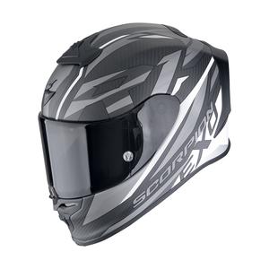 Casco moto integrale Scorpion EXO-R1 EVO CARBON AIR RUNNER nero opaco e bianco