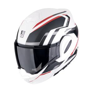 Casco moto pieghevole Scorpion EXO-TECH EVO FURIO bianco-nero-rosso opaco