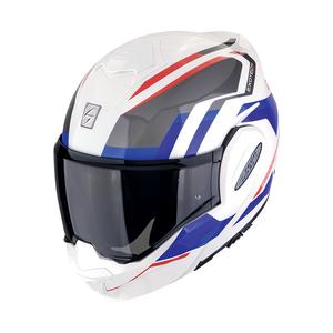 Casco moto pieghevole Scorpion EXO-TECH EVO FURIO bianco-rosso-blu