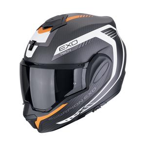 Casco moto pieghevole Scorpion EXO-TECH EVO CARBON COSY nero-arancio opaco