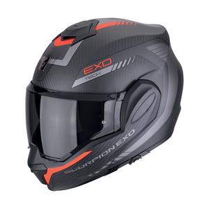 Casco moto pieghevole Scorpion EXO-TECH EVO CARBON COSY nero opaco-rosso