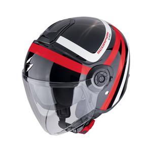 Casco moto aperto Scorpion EXO-CITY II RIVA nero-rosso