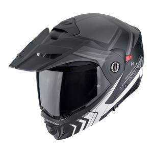 Casco moto ribaltabile Scorpion ADX-2 LEWIS nero-argento opaco