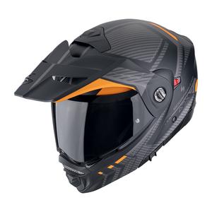 Casco moto ribaltabile Scorpion ADX-2 LEWIS nero-arancio opaco