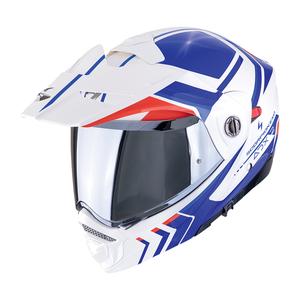 Casco moto ribaltabile Scorpion ADX-2 LEWIS bianco-blu-rosso
