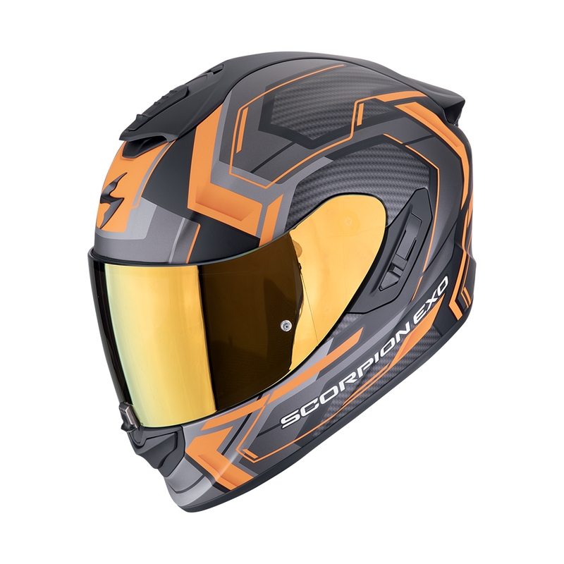 Casco moto integrale Scorpion EXO-1400 EVO II AIR LINART nero-arancio opaco Saldi
