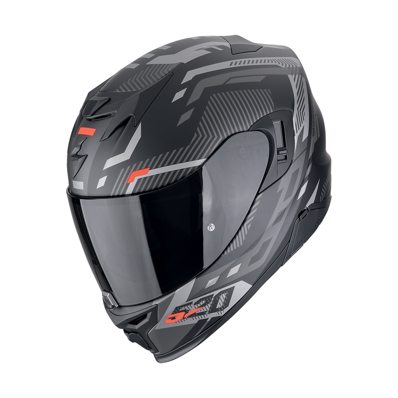 Casco moto integrale Scorpion EXO-520 EVO AIR RANKA nero-argento-rosso opaco Saldi