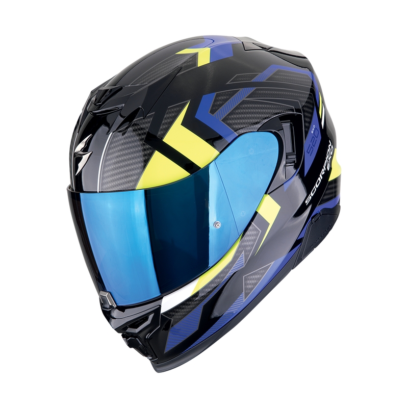 Casco moto integrale Scorpion EXO-520 EVO AIR SENSUS nero-blu-giallo fluo Saldi
