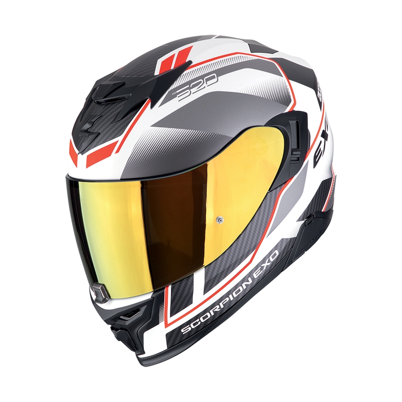 Casco moto integrale Scorpion EXO-520 EVO AIR LENA bianco-argento-rosso opaco Saldi