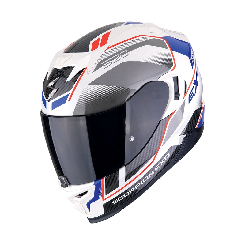 Casco moto integrale Scorpion EXO-520 EVO AIR LENA bianco-blu perla Saldi