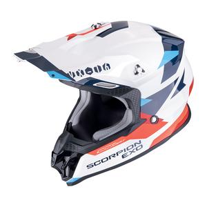 Casco da motocross Scorpion VX-16 EVO AIR ROD bianco-rosso-blu