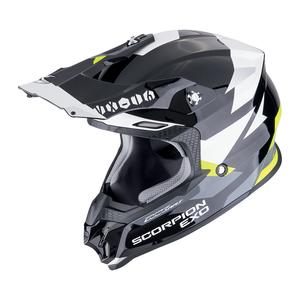 Casco motocross Scorpion VX-16 EVO AIR ROD nero-giallo fluo