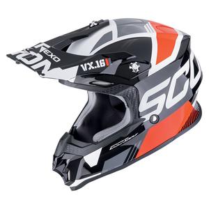 Casco da motocross Scorpion VX-16 EVO AIR ANALOG nero-rosso