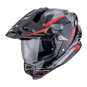 Casco da enduro Scorpion ADF-9000 Air Feat nero-argento-rosso
